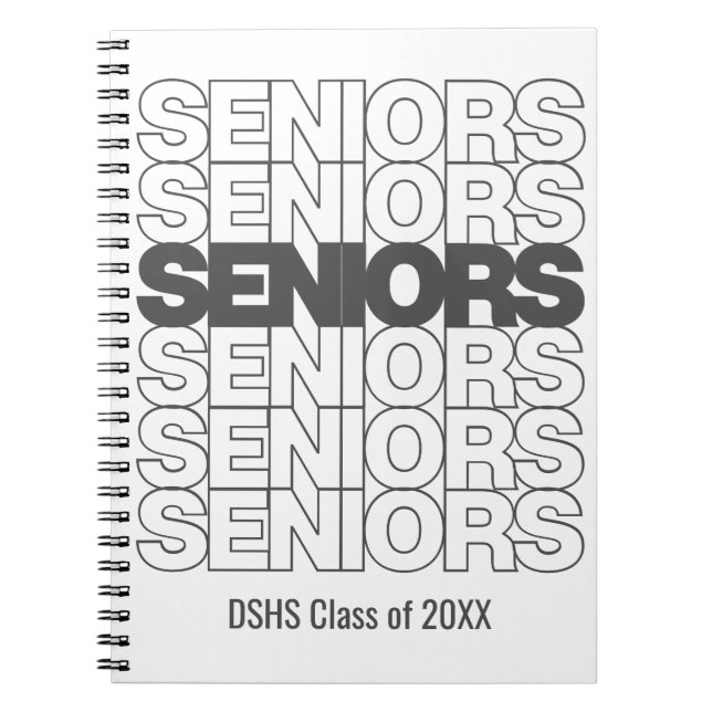 Gray Seniors Seniors Notebook Notizblock (Vorderseite)