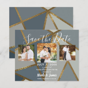 Gray Shades & Bronze Modern Wedding retten das Dat