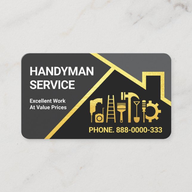 Gray Shades Gold Dachdeckungsgrenze Visitenkarte (Vorderseite)