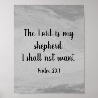 Gray Shades Psalm 23:1 Bibelzifferplakat