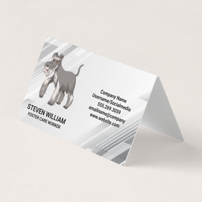 Gray Shaggy Dog | Tierdienste Visitenkarten (Vorderseite)