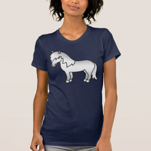 Gray Shetland Pony Niedlicher Cartoon Illustration T-Shirt