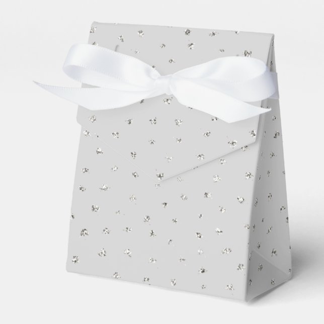 Gray Silver Confetti Baby Dusche Geschenkschachtel (Vorderseite)