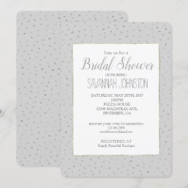 Gray Silver Confetti Brautparty Einladung