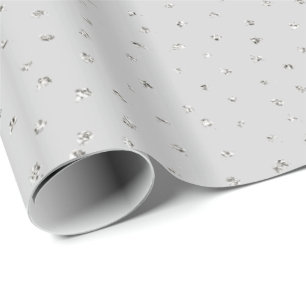 Gray Silver Confetti Geschenkpapier
