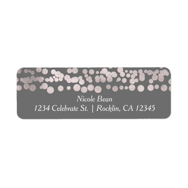Gray Silver Dots Elegante Glam Wedding Einladung (Vorne)