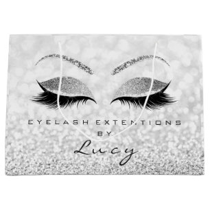 Gray Silver Eyes Lashes Makeup Glitzer Gray Ombre Große Geschenktüte