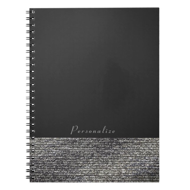 Gray & Silver Modern Glam Sequins Chic Elegante Notizblock (Vorderseite)