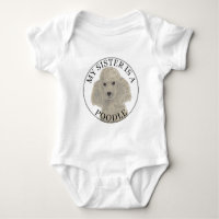 Gray Silver Poodle Dog Big Sister