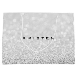 Gray Silver White Glitzer Gefallen Geschenk Kriste Große Geschenktüte