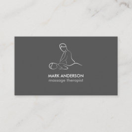 Gray Silver White Massage Therapie Masseuse Wellne Visitenkarte