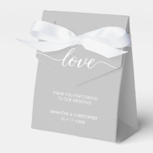 Gray Simple & Elegant Liebe Wedding ScrIpt Geschenkschachtel