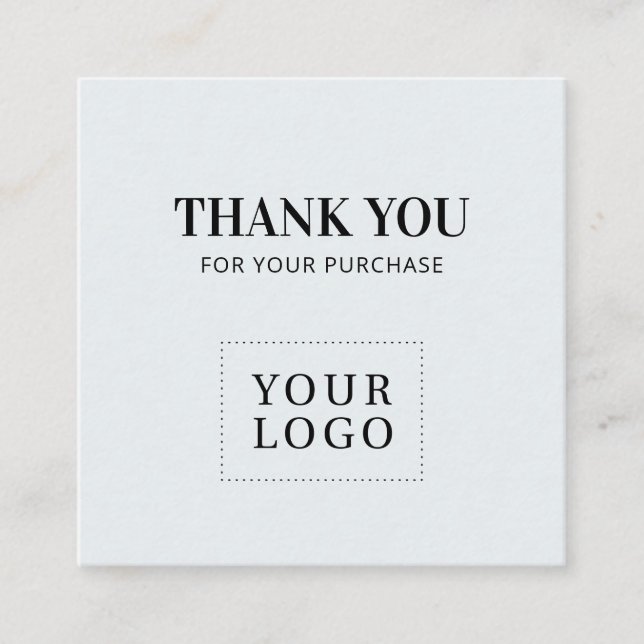Gray Simple Modern Danke Business Cards Quadratische Visitenkarte (Vorderseite)