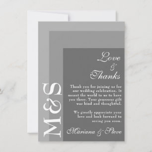 Gray Simple Modern Wedding Dankeskarte