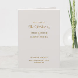 Gray Simple Wedding Folding Program Programm