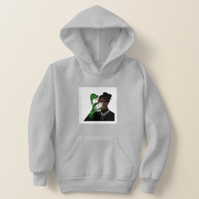 Gray Slatt Young Thug For Boys and Teens  Hoodie (Ablage )
