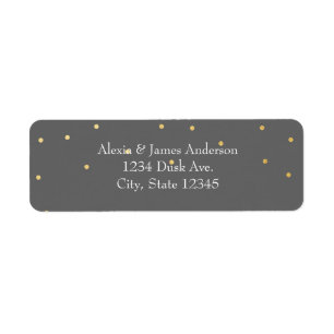 Gray Small Gold Foil Elegante Einladung Labels
