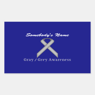 Gray Standard Ribbon by Kenneth Yoncich Rechteckiger Aufkleber