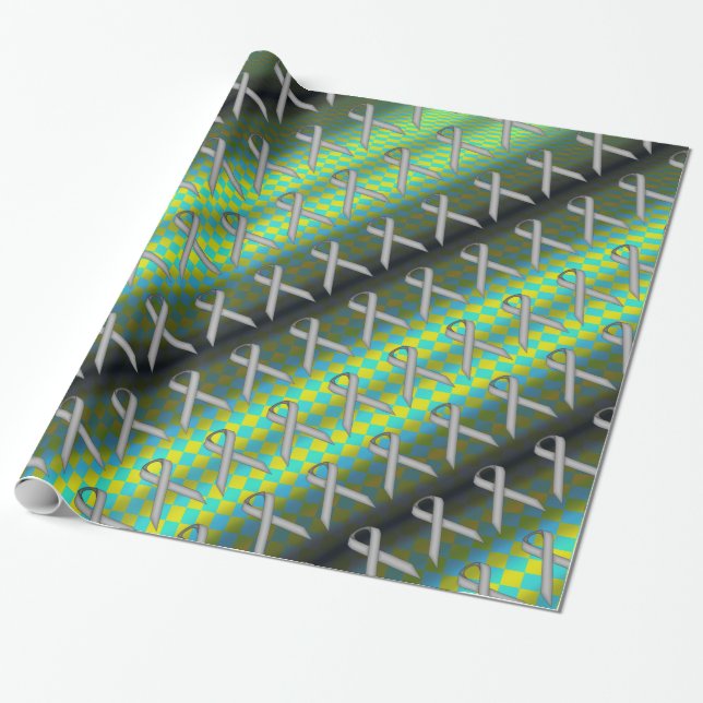 Gray Standard Ribbon Pattern von Kenneth Yoncich Geschenkpapier (Ungerollt)