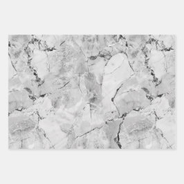 Gray 'Stone Mosaic Cascade' Marmorbäume Geschenkpapier Set