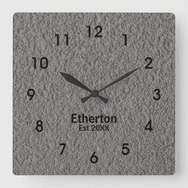 Gray Stucco Pattern Acrylic Wall Clock Quadratische Wanduhr