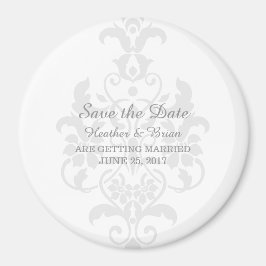 Gray subtile Damask Speichern Sie das Datumsfenste Magnet