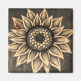 Gray Sunflower Magnet