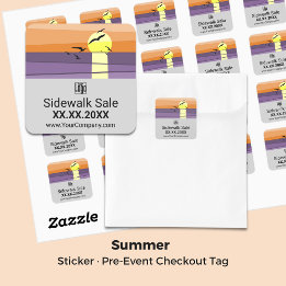 Gray Sunset Stylized ・ Summer Sale Label Quadratischer Aufkleber