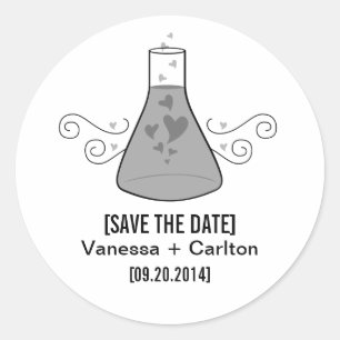 Gray Sweet Chimie Enregistrer la date Stickers