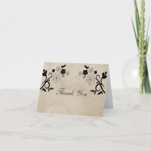 Gray Sweet Vintage Blüte Dankeschön Karte