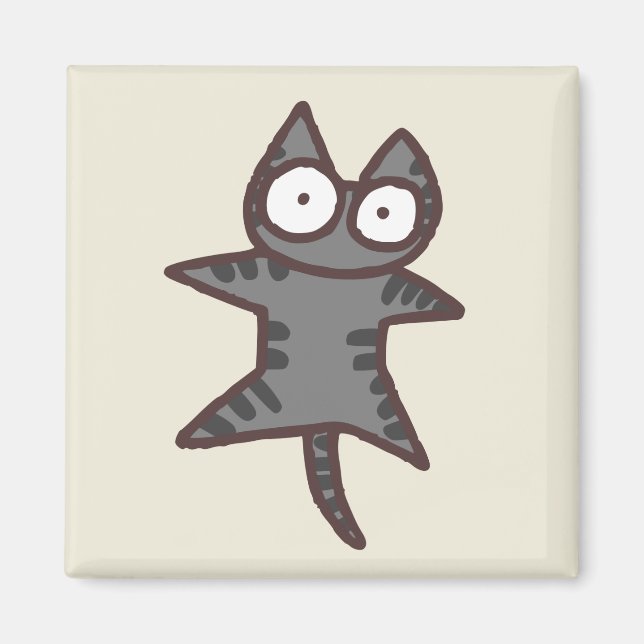 Gray Tabby Cat Magnet (Vorne)