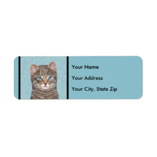 Gray Tabby Cat Painting - Niedliche Original Cat A