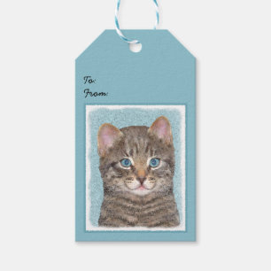 Gray Tabby Cat Painting - Niedliche Original Cat A Geschenkanhänger
