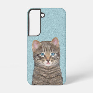 Gray Tabby Cat Painting - Niedliche Original Cat A Samsung Galaxy Hülle