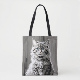 Gray Tabby Cat Tasche