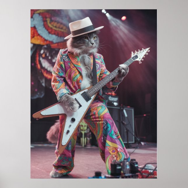 Gray Tabby Rocker Poster (Vorne)