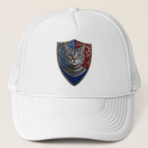 Gray Tabby Shield Baseball Cap
