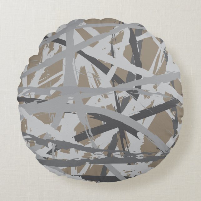 Gray Tan Lines CIRCLE of LIFE Throw Kissen (Vorderseite)