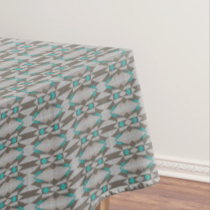 Gray Taupe Aqua Aquamarines Türkisches Bad Tischdecke