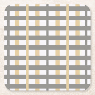 Gray Taupe Modernes Stripdesign von ©Cathy Thompso Rechteckiger Pappuntersetzer