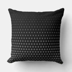 Gray Techno Dots Modern Black Kissen