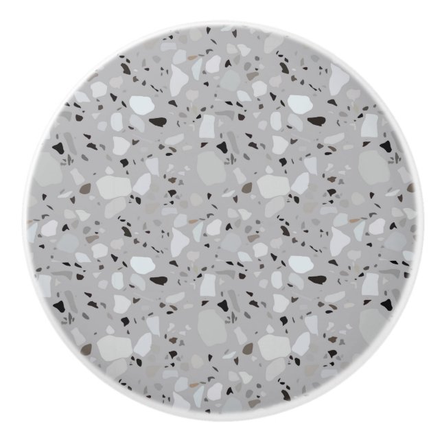 Gray Terrazzo Muster Keramikknauf (Vorderseite)