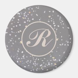 Gray Terrazzo Stone Magnet