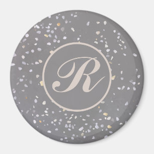 Gray Terrazzo Stone Magnet