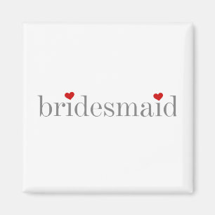 Gray Text Bridesmaid Magnet