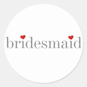 Gray Text Bridesmaid Runder Aufkleber