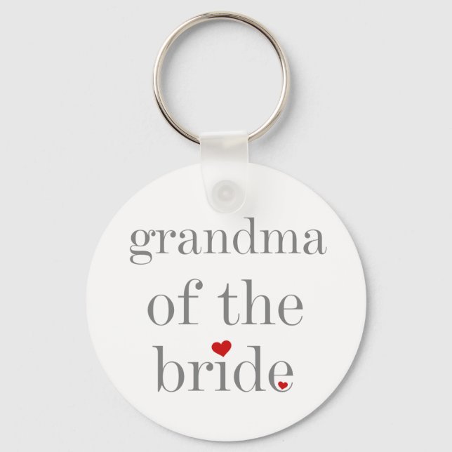 Gray Text Oma of Bride Schlüsselanhänger (Vorderseite)