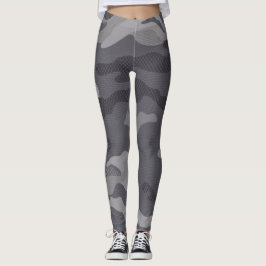 Gray Texture Camouflage. Camouflage Leggings