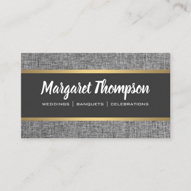Gray Texture | Gold Metallic Visitenkarte (Vorderseite)