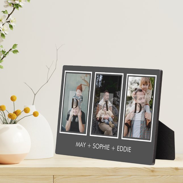 Gray Three (3) Fotos Vatertagsfamilie Fotoplatte (Von Creator hochgeladen)